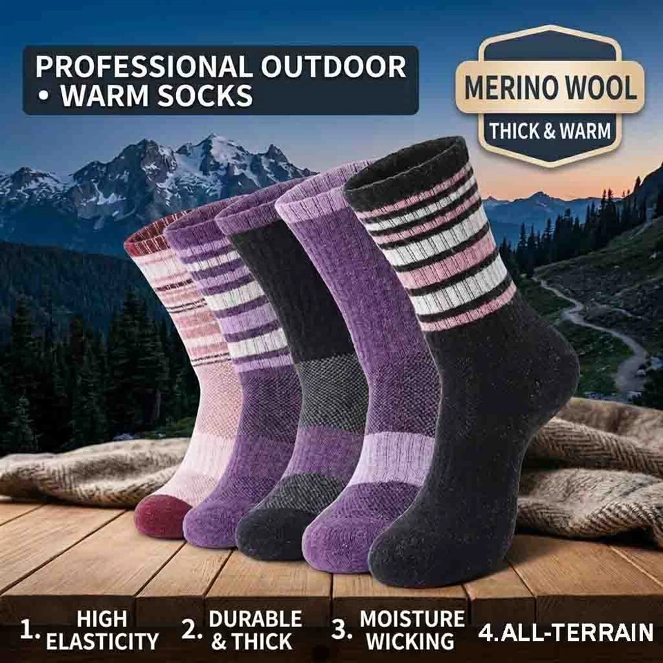 Meias de lã Merino personalizadas Meias de lã Merino para caminhada